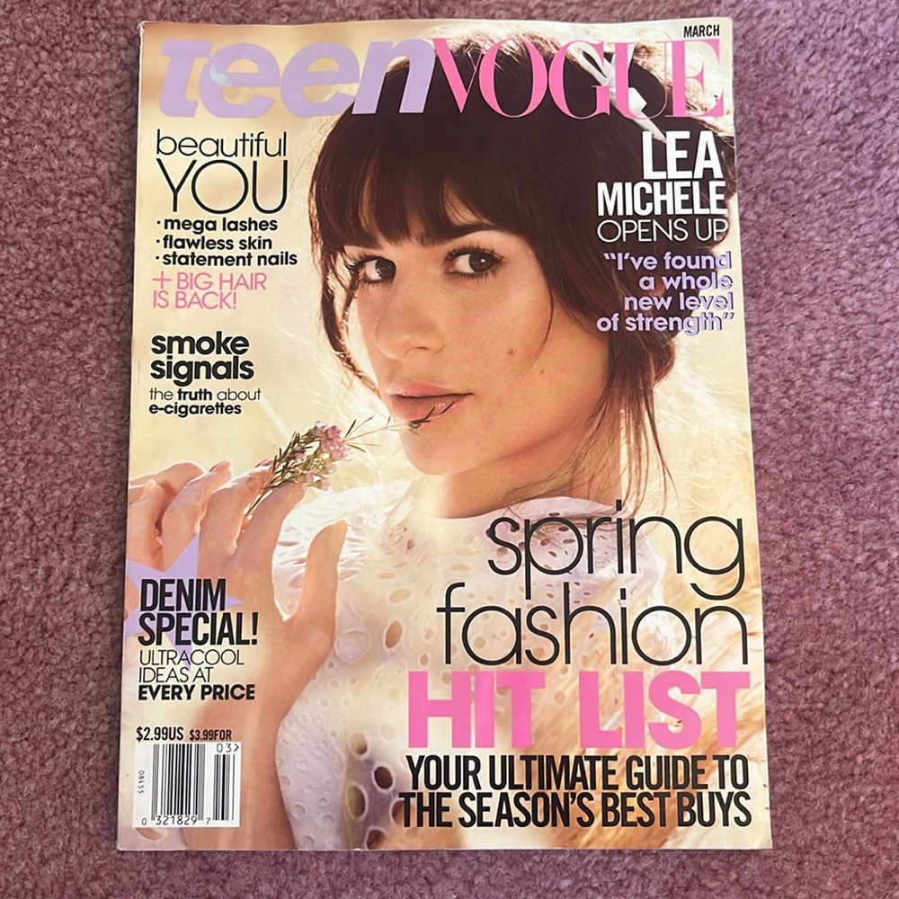 2014 Teen Vogue Lea Michelle March 2014 Magazine Edition Y2K
